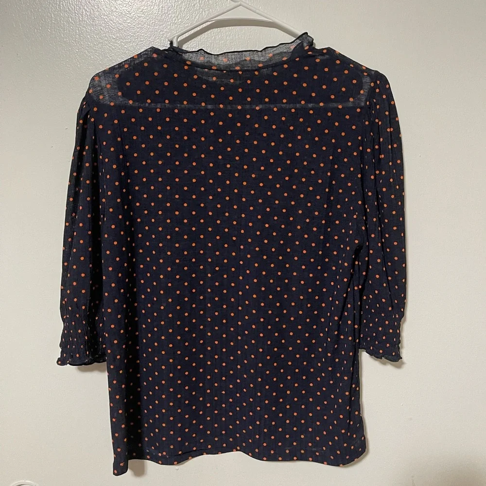 Zara navy blue orange polka dot - Picture 4 of 4